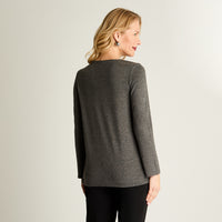 Polera Lanilla Con Strass Gris