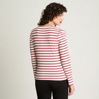 Polera Rib Cuello Fruncido Y Mangas Recogidas Rojo Curvi