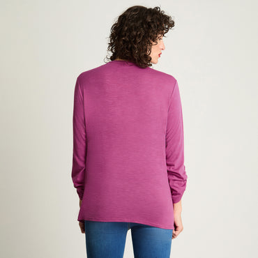 Polera Poliviscosa Flame Cuello Mao Magenta Curvi