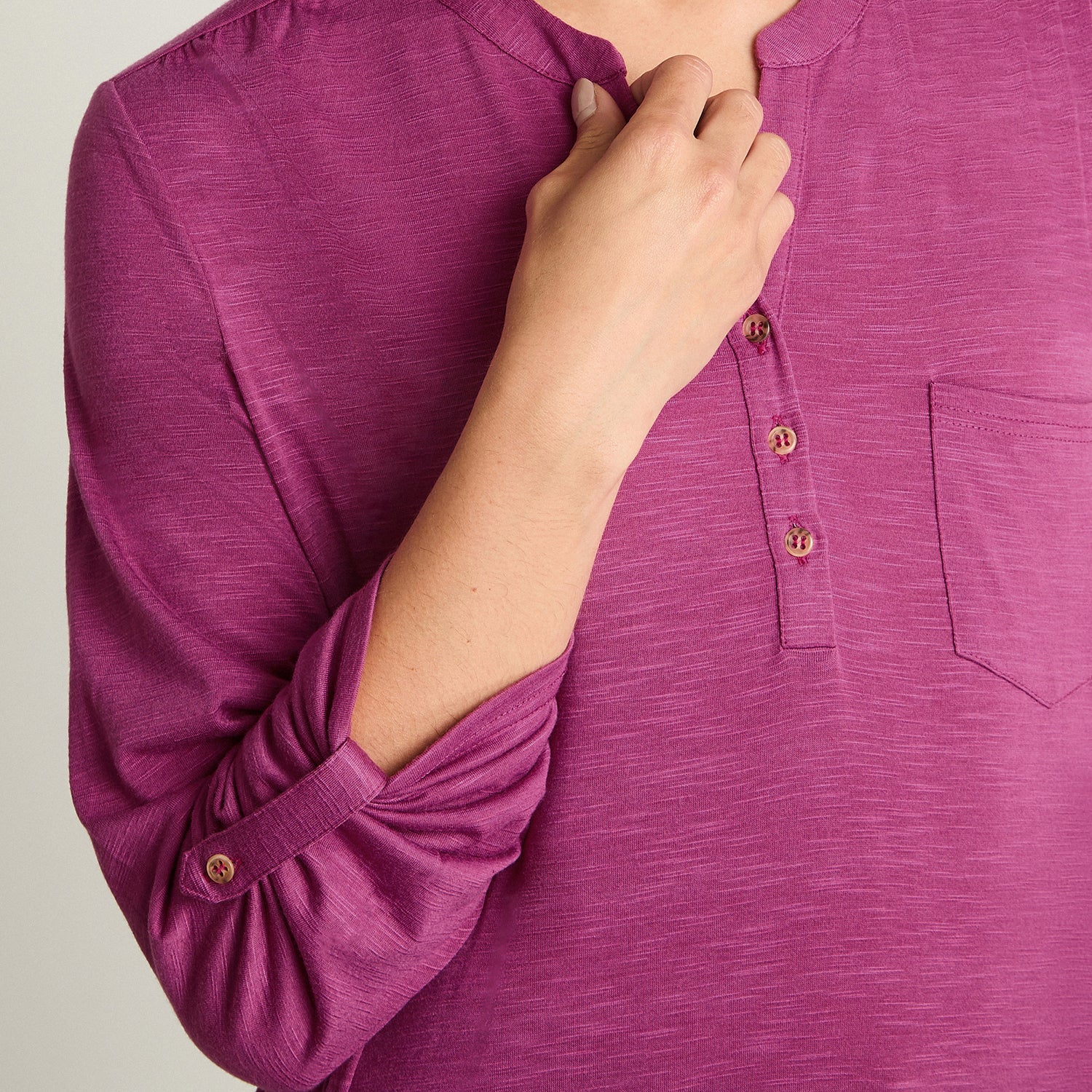 Polera Poliviscosa Flame Cuello Mao Magenta Curvi