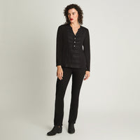 Polera Mix Fabric Negro Curvi