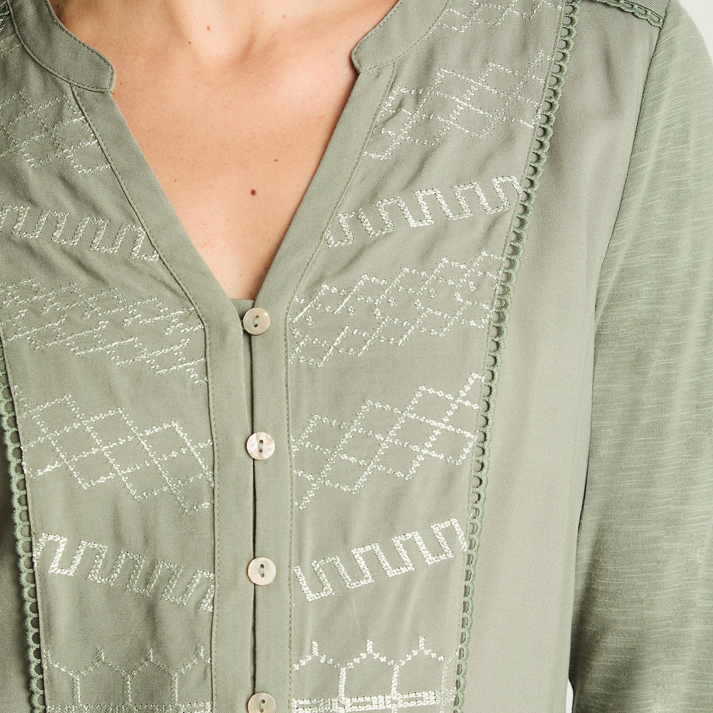 Polera Mix Fabric Verde Curvi