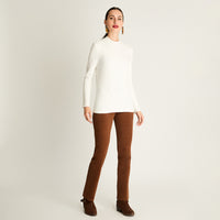 Polera Rib, Cuello Mock Crudo