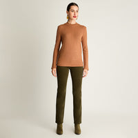 Polera Rib, Cuello Mock Camel