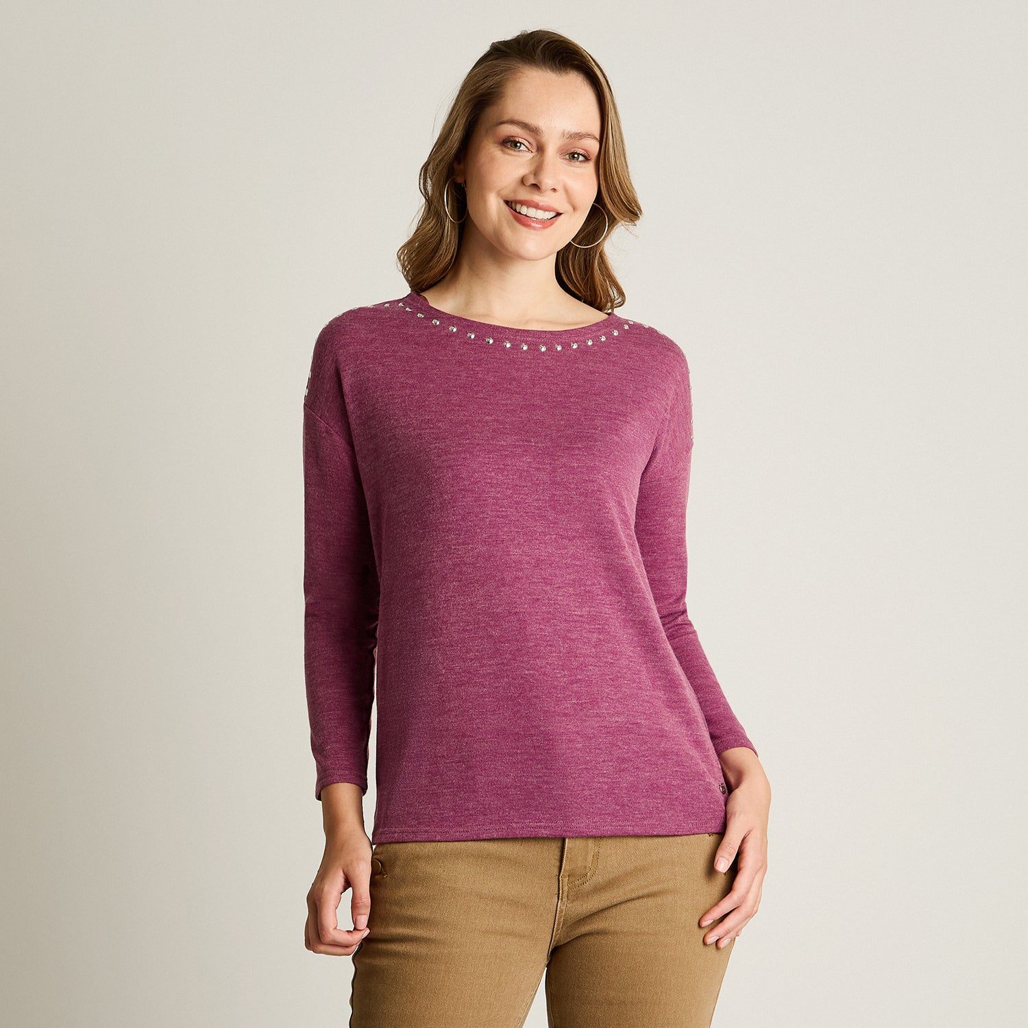 Polera Lanilla Con Straps Magenta