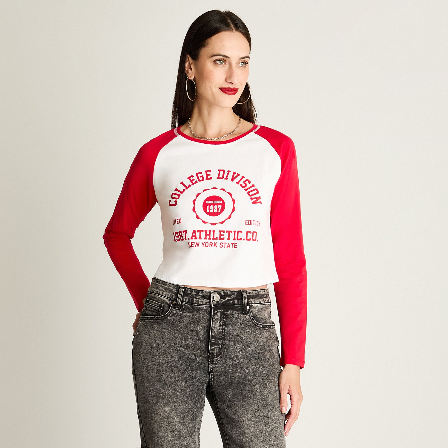 Polera Escote Redondo Preppy Rojo