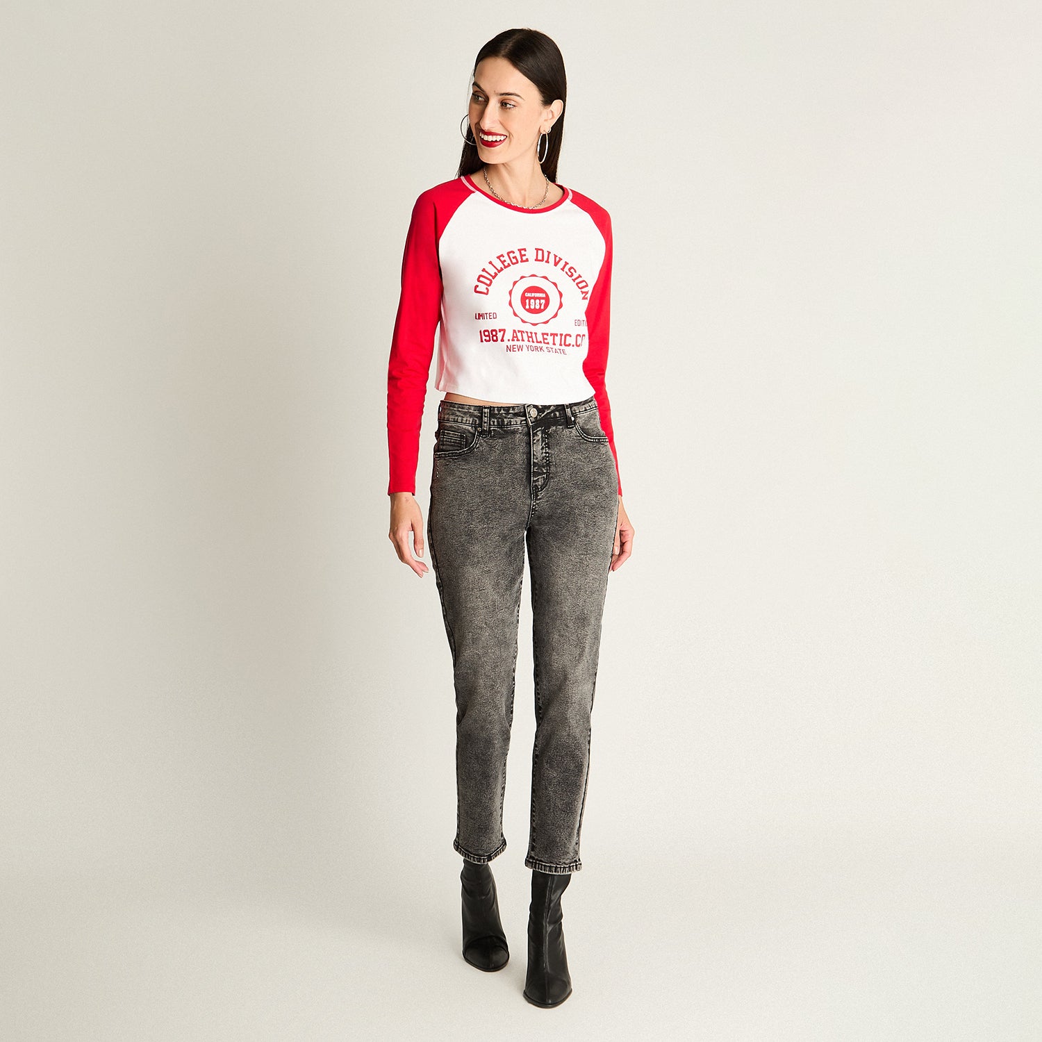 Polera Escote Redondo Preppy Rojo