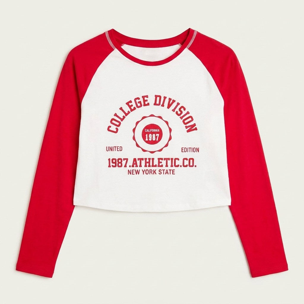 Polera Escote Redondo Preppy Rojo en plano