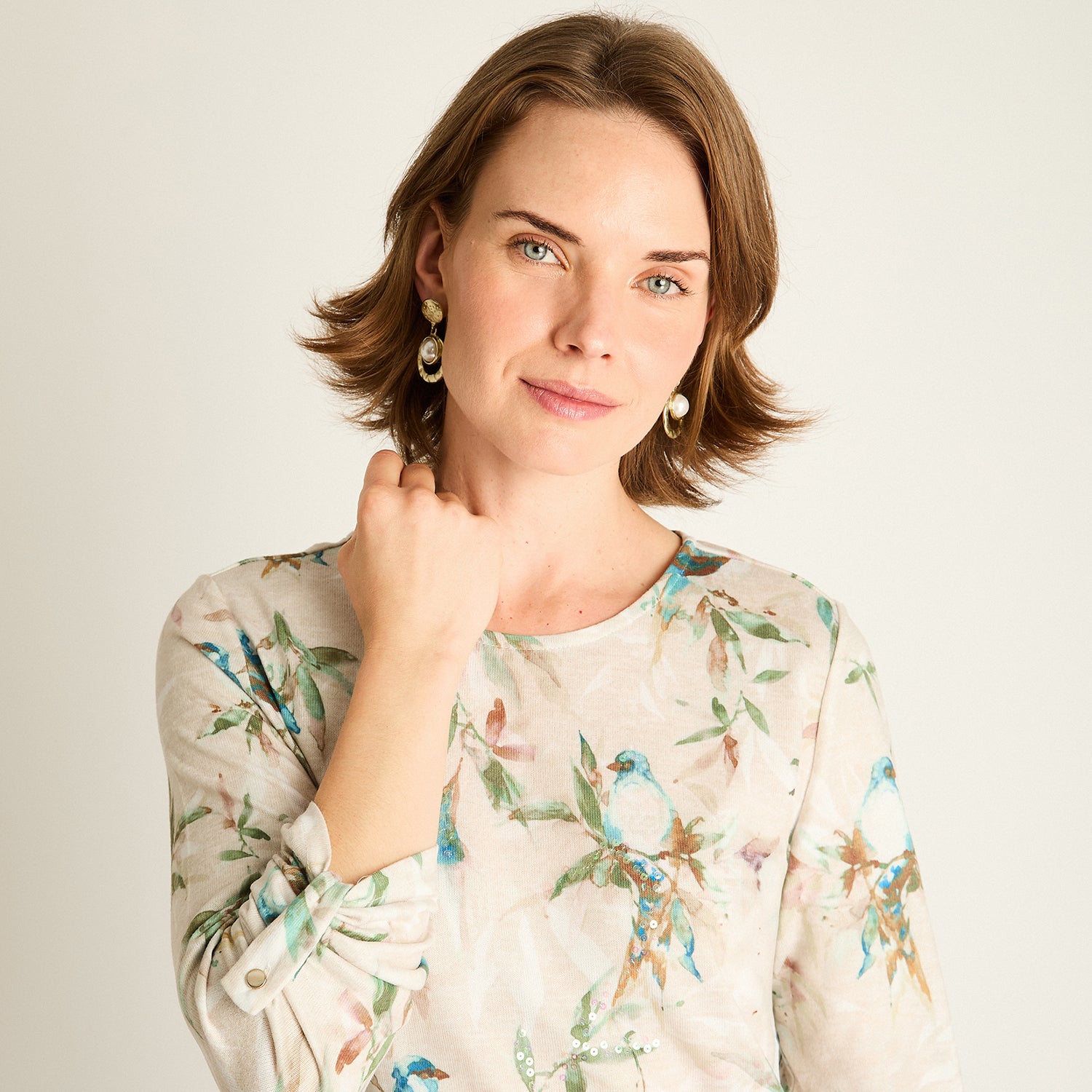 Polera Verde Estampada