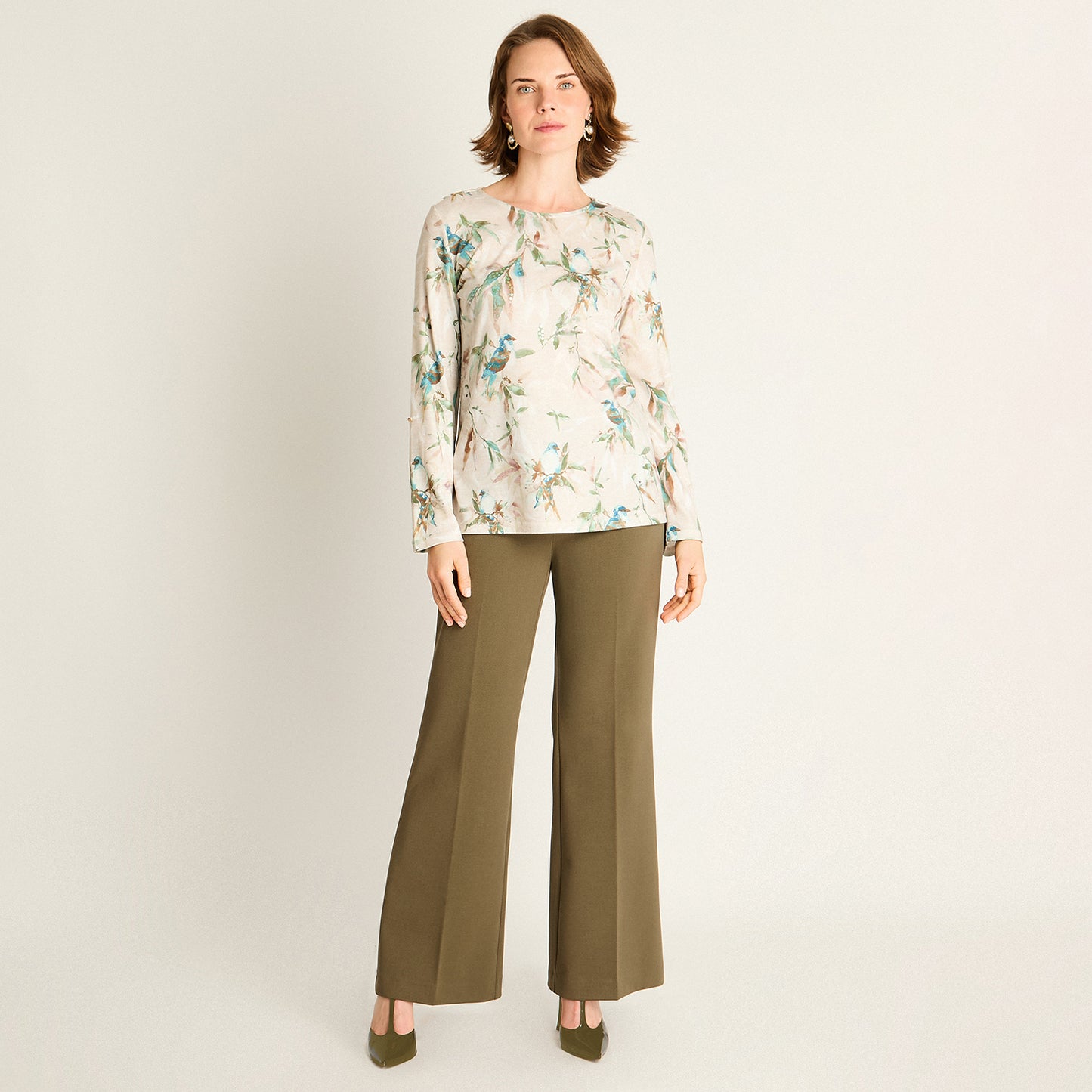 Polera Verde Estampada