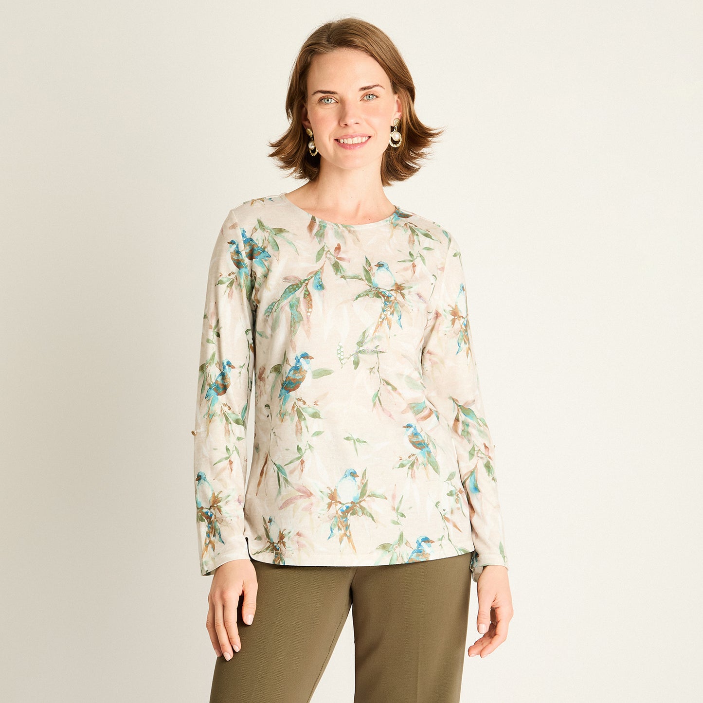 Polera Verde Estampada