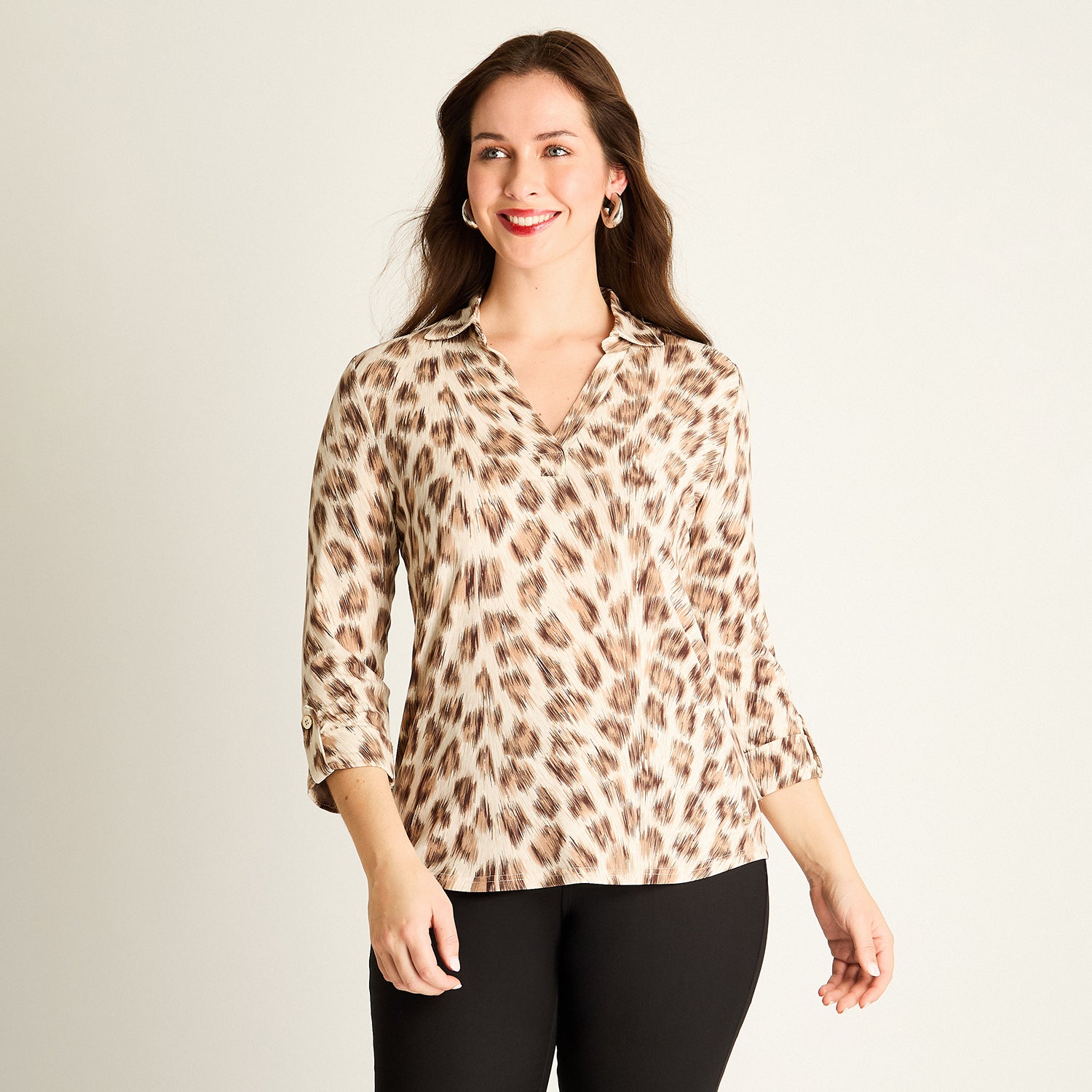 Polera Animal Print Café