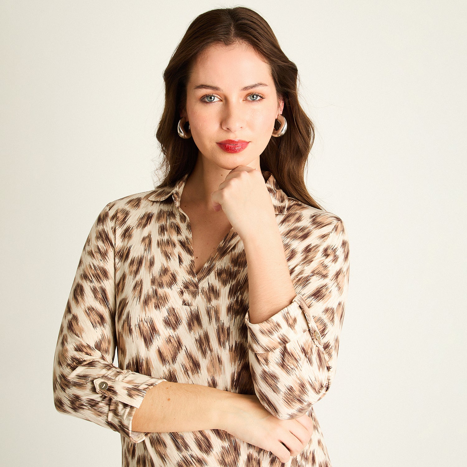 Polera Animal Print Café