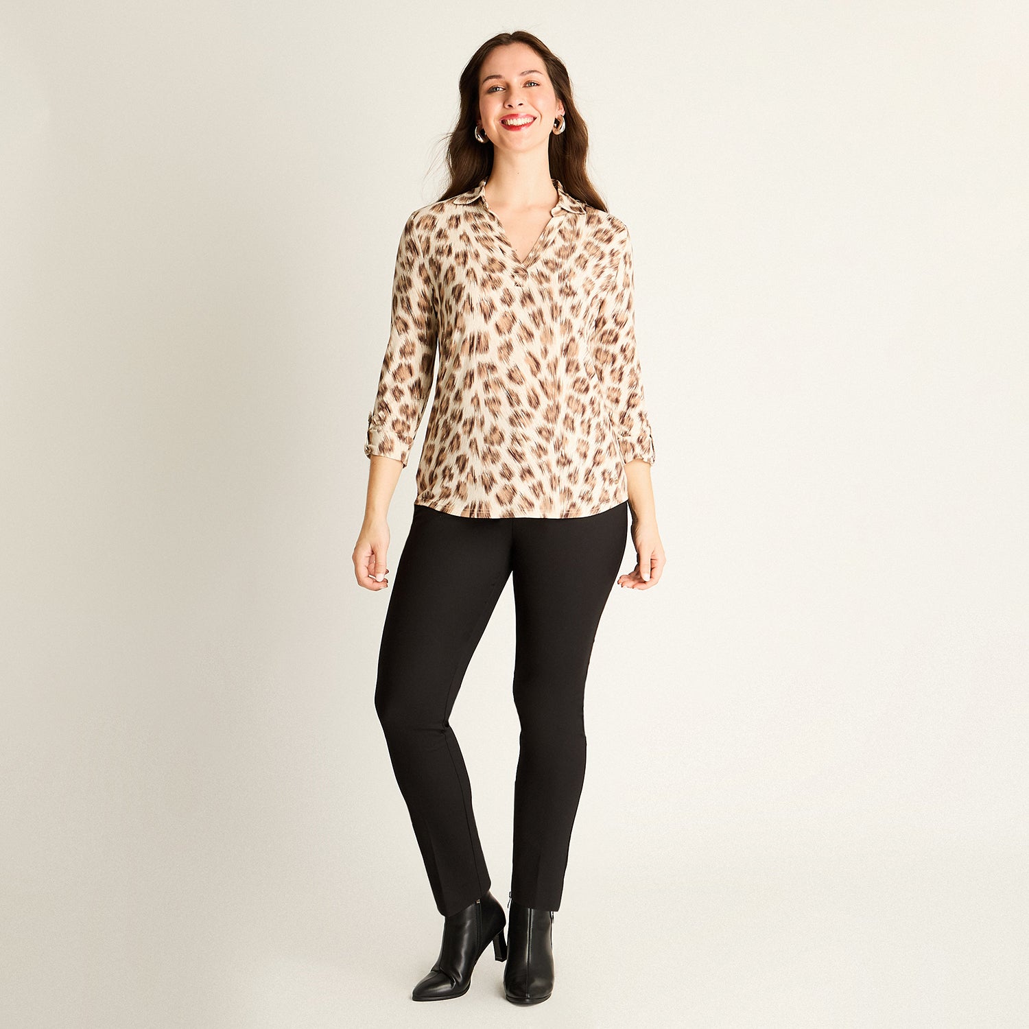 Polera Animal Print Café