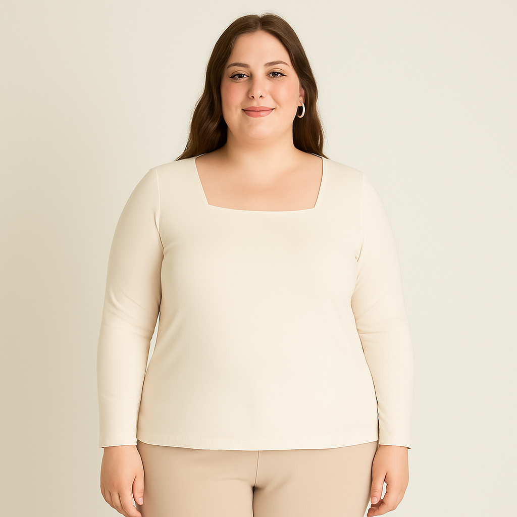 Polera Arena Cuello Cuadrado