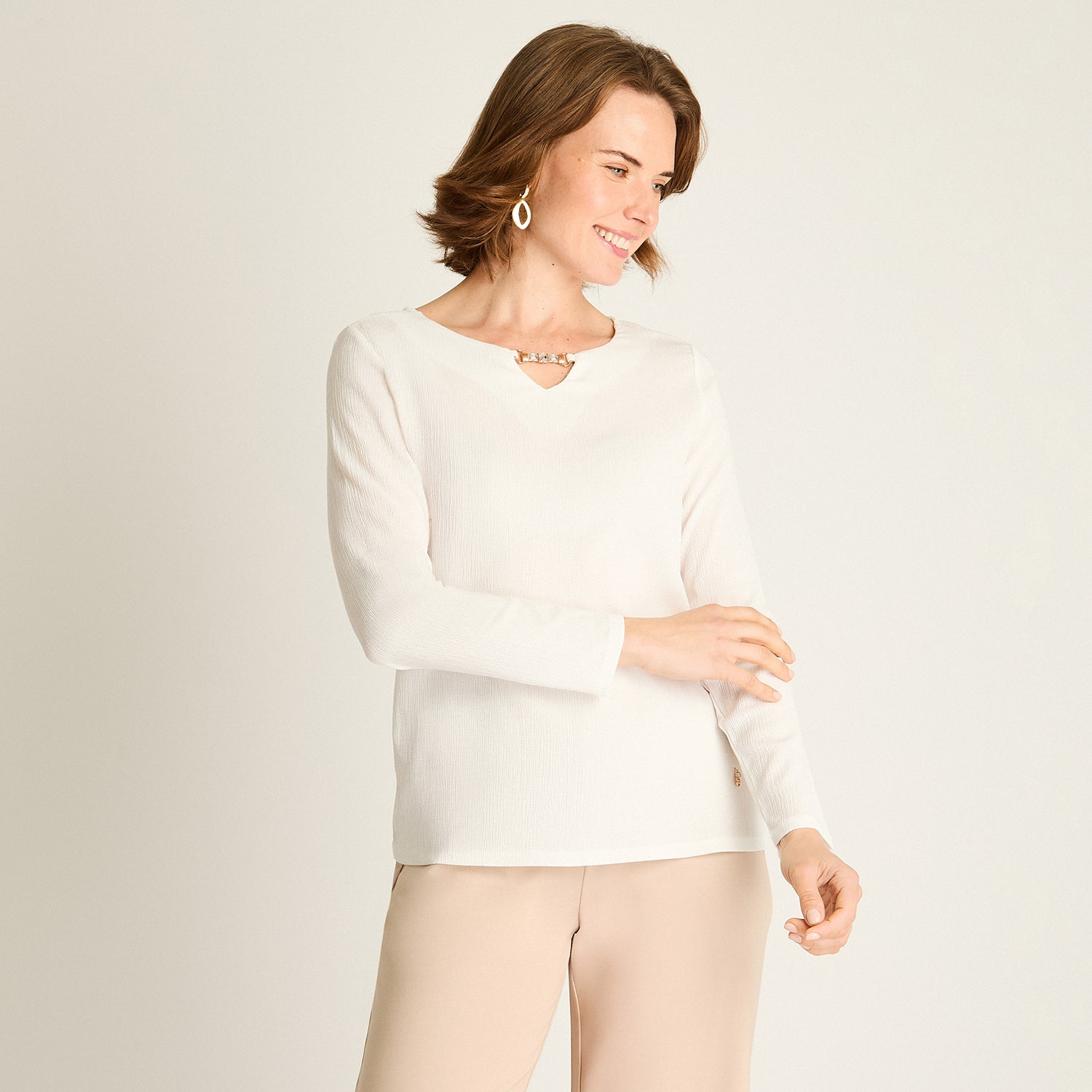 Polera Crudo con Detalle en Escote