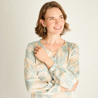 Polera Menta con Estampado Floral