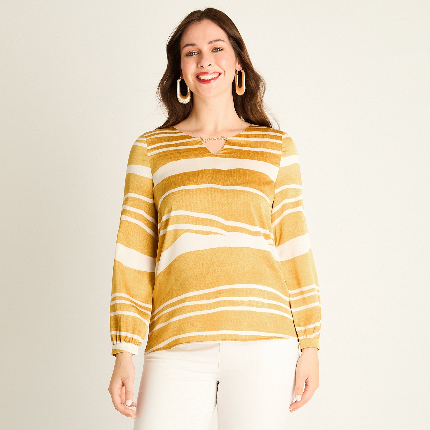 Polera Mostaza Estampada