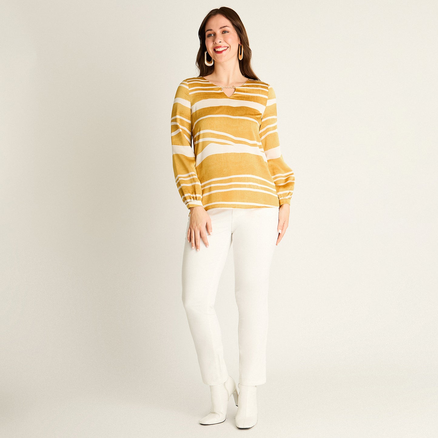 Polera Mostaza Estampada