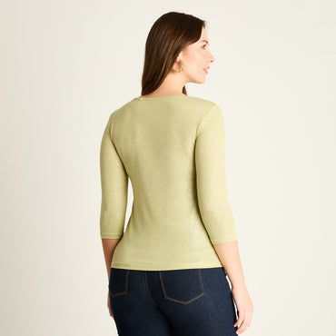 Polera Verde con Diseño Cruzado