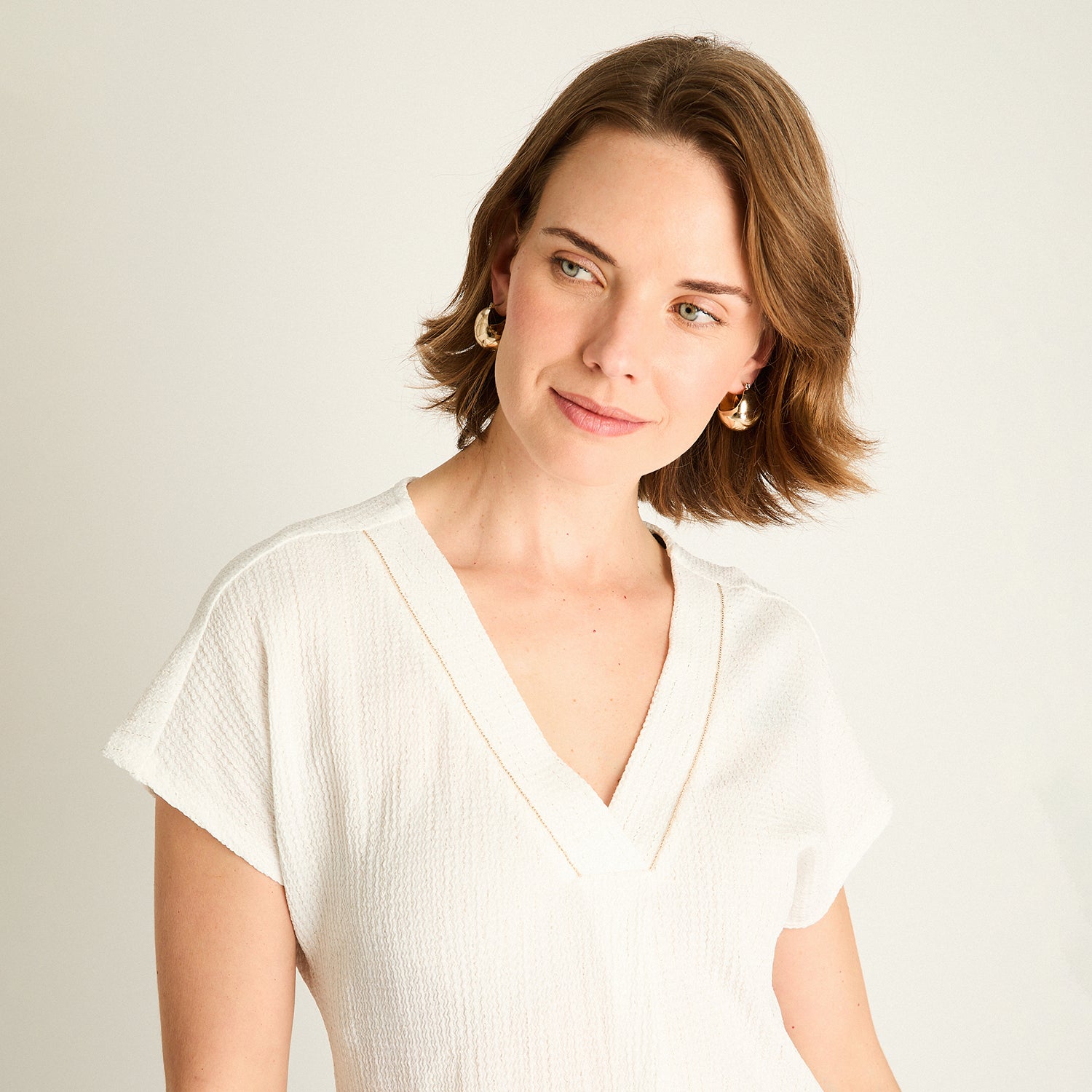Polera Crudo Cuello en V