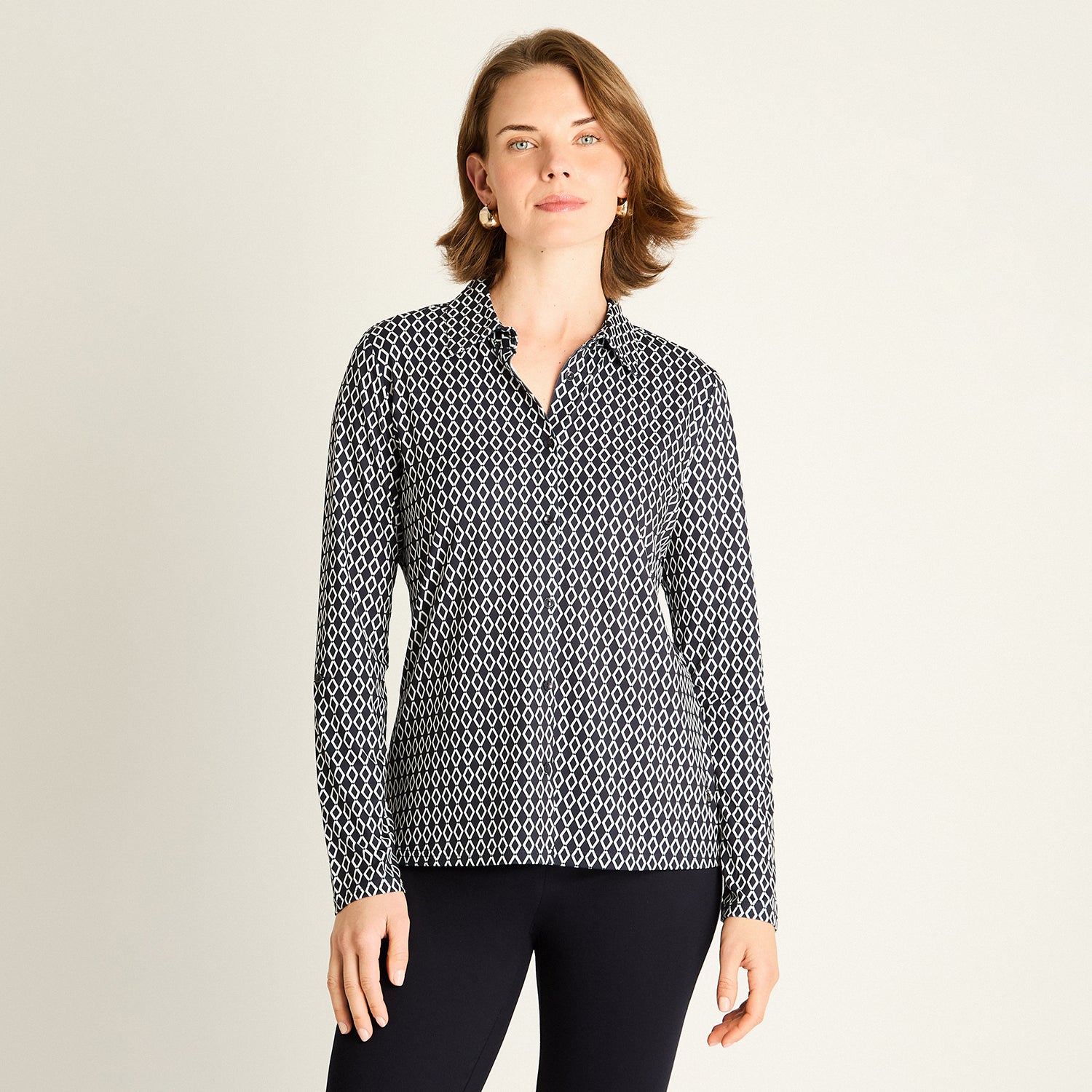 Polera Azul Estampada