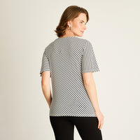 Polera Crudo a Rayas Diagonales