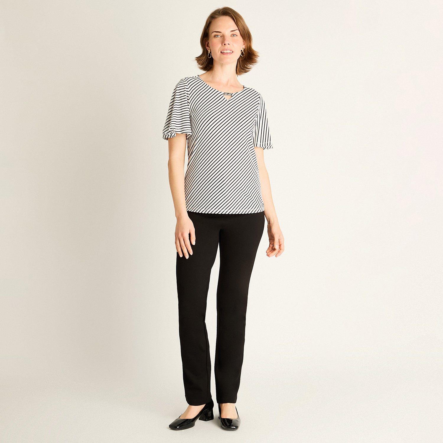 Polera Crudo a Rayas Diagonales