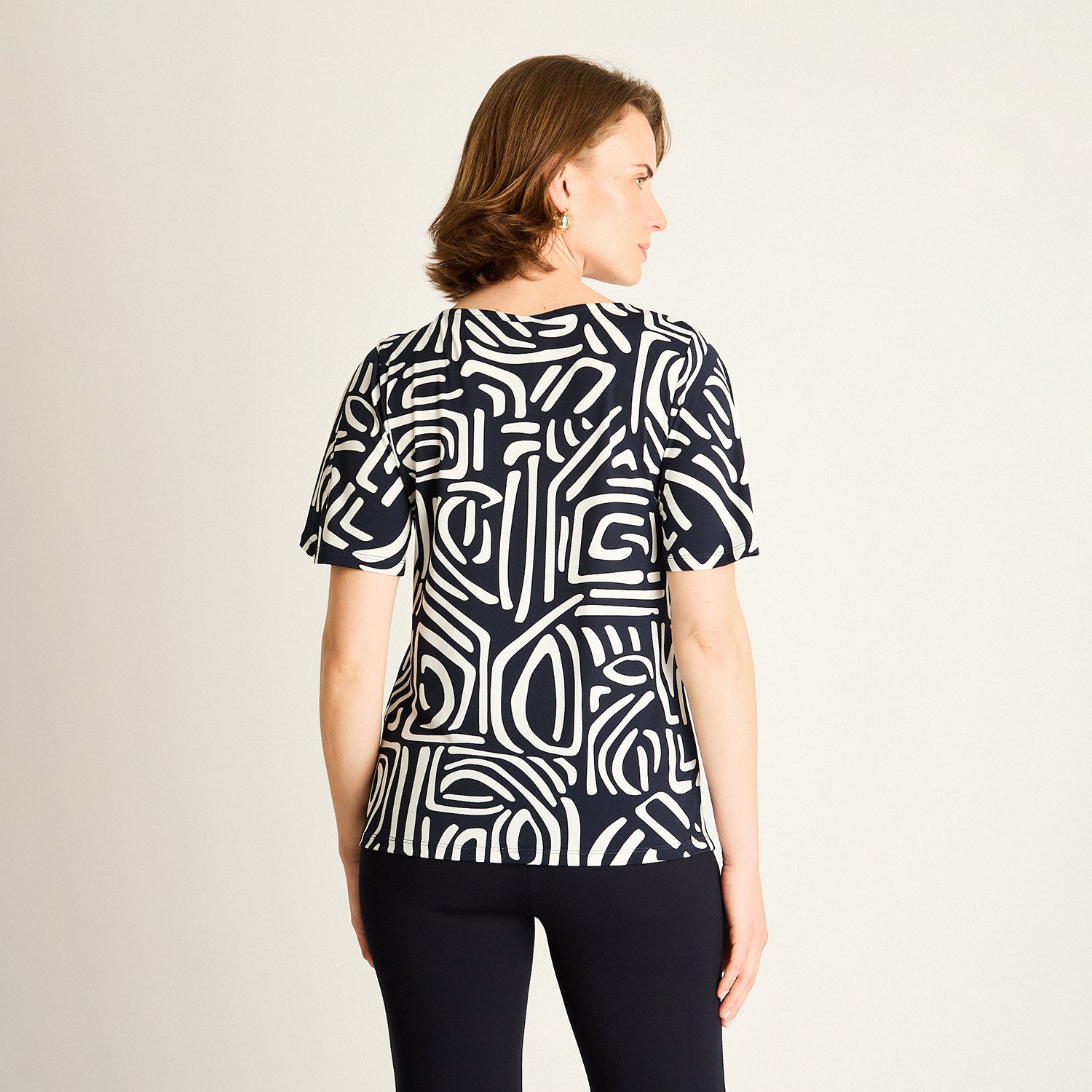 Polera Azul Estampada