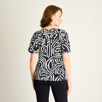 Polera Azul Estampada