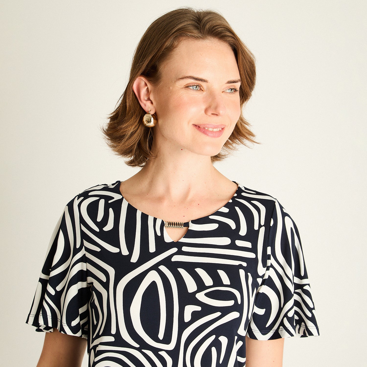 Polera Azul Estampada