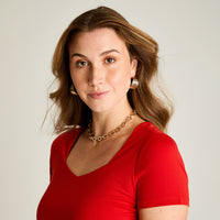 Polera Roja Escote Cuadrado y Calce Cómodo
