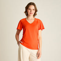Polera Naranjo Manga Corta