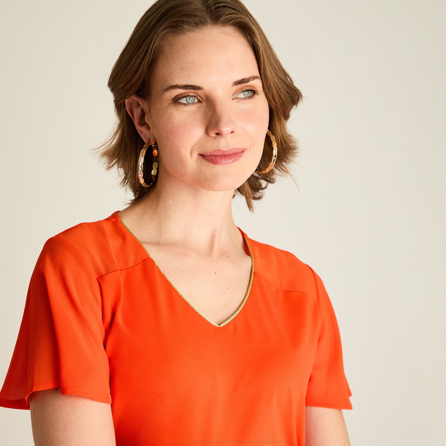 Polera Naranjo Manga Corta