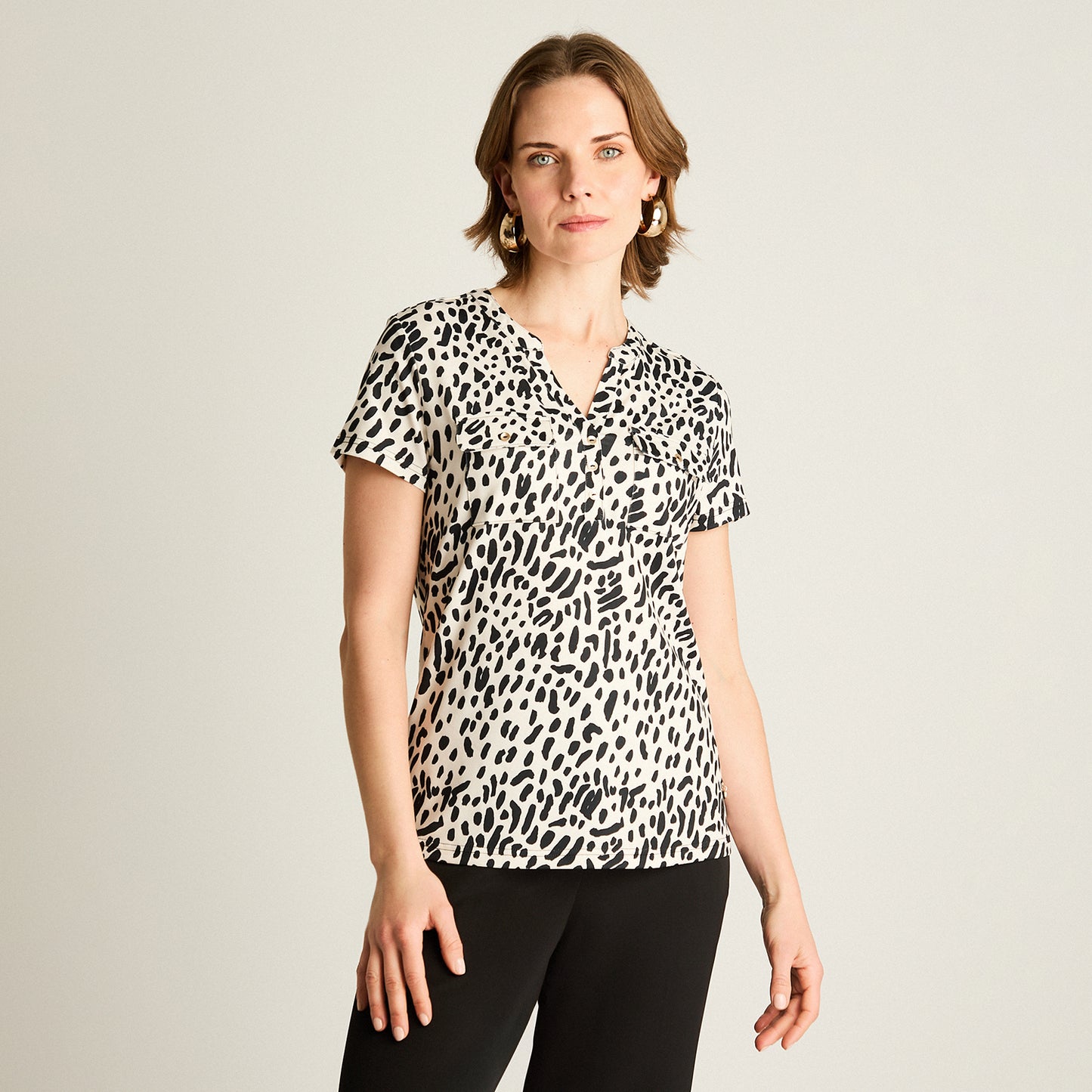 Polera Arena Estampado Floral