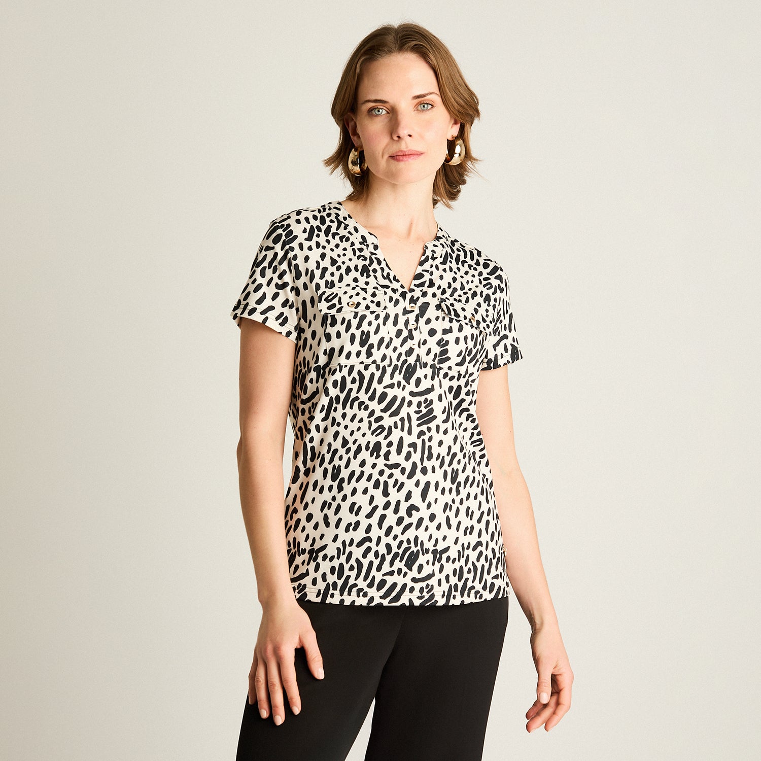 Polera Arena Estampado Floral