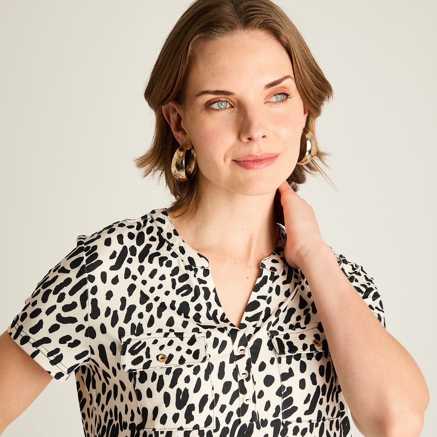 Polera Arena Estampado Floral