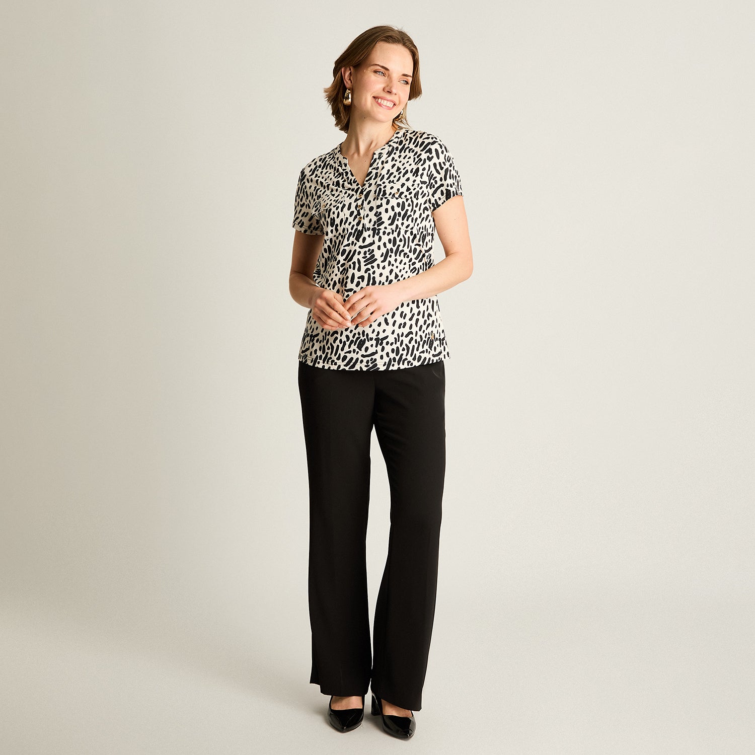 Polera Arena Estampado Floral