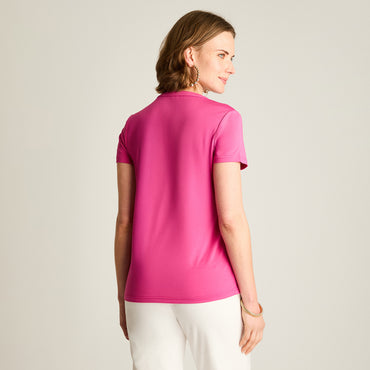 Polera Morado Manga Corta con Bolsillos