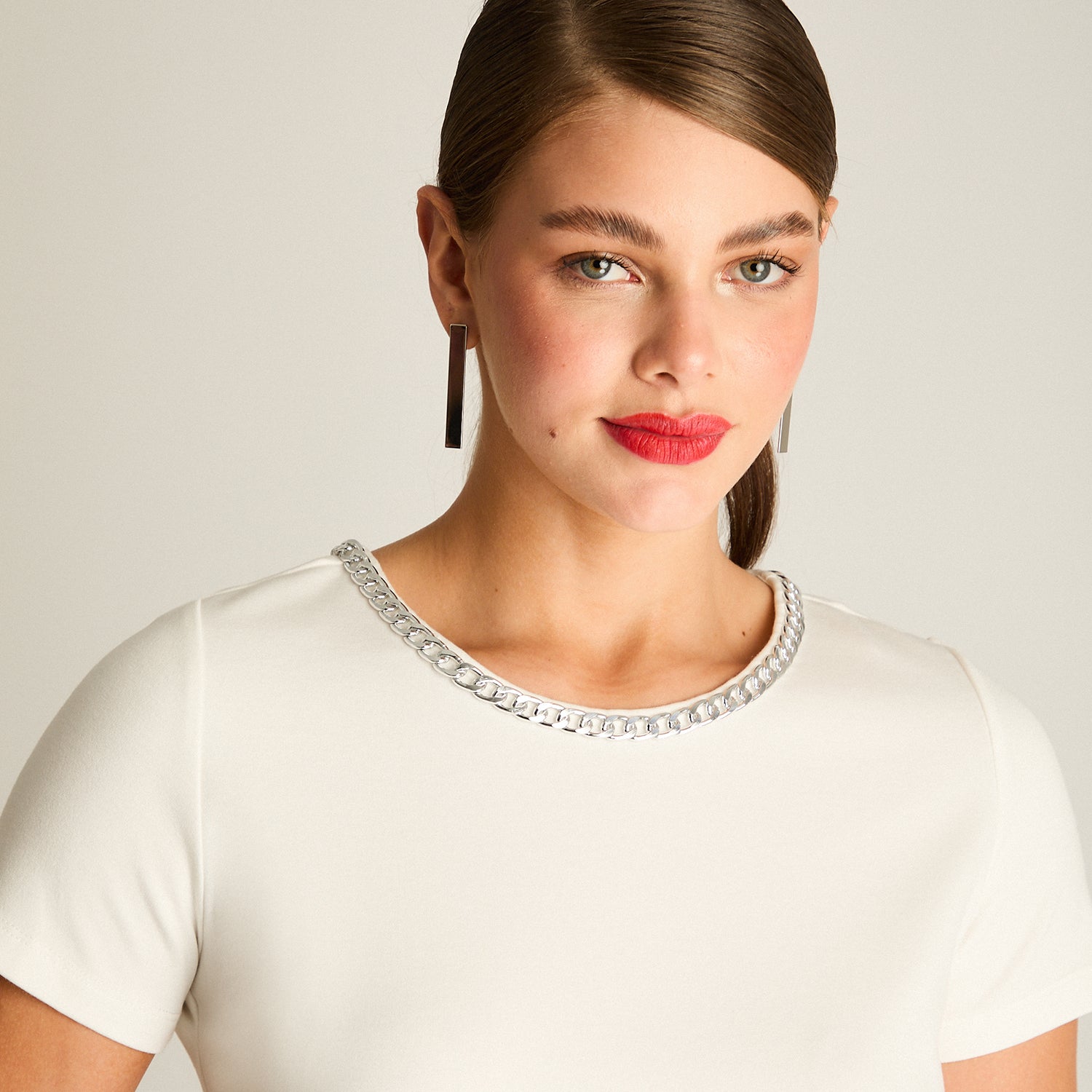 Polera Crudo Cuello Brillante