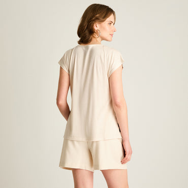 Polera Estampado Animal Print Café
