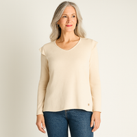 Polera Beige Manga Larga - Lorenzo di Pontti