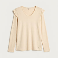 Polera Beige Manga Larga en plano