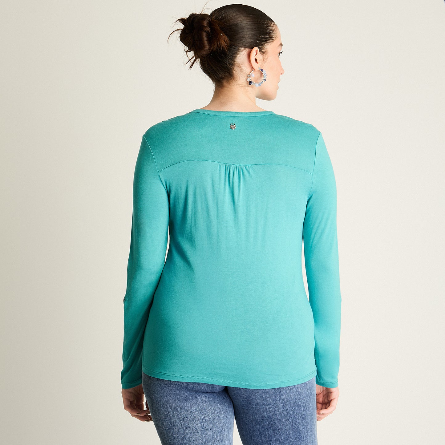 Polera Petróleo con Botones