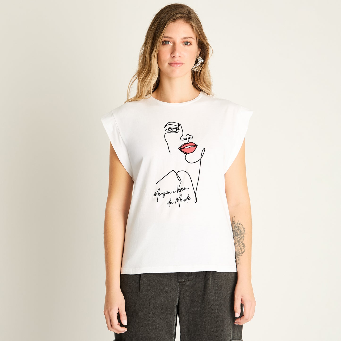 Polera Crudo con Estampado