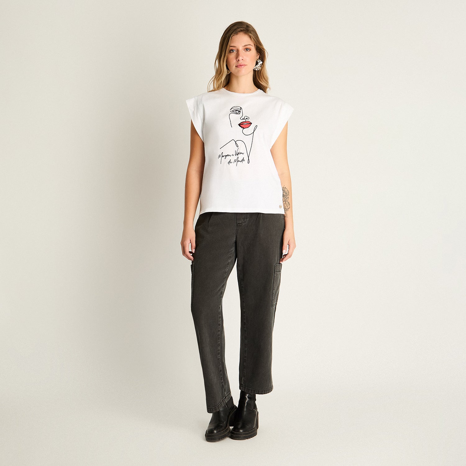 Polera Crudo con Estampado