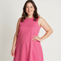 Vestido Midi Lino Fucsia