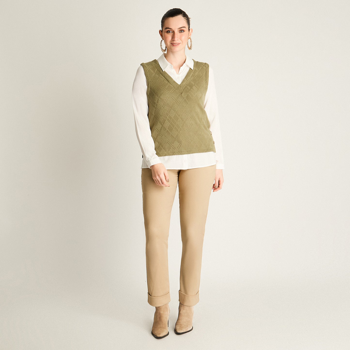 Polera Verde Estilo Doble Pieza