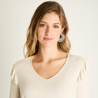 Polera Beige con Volantes