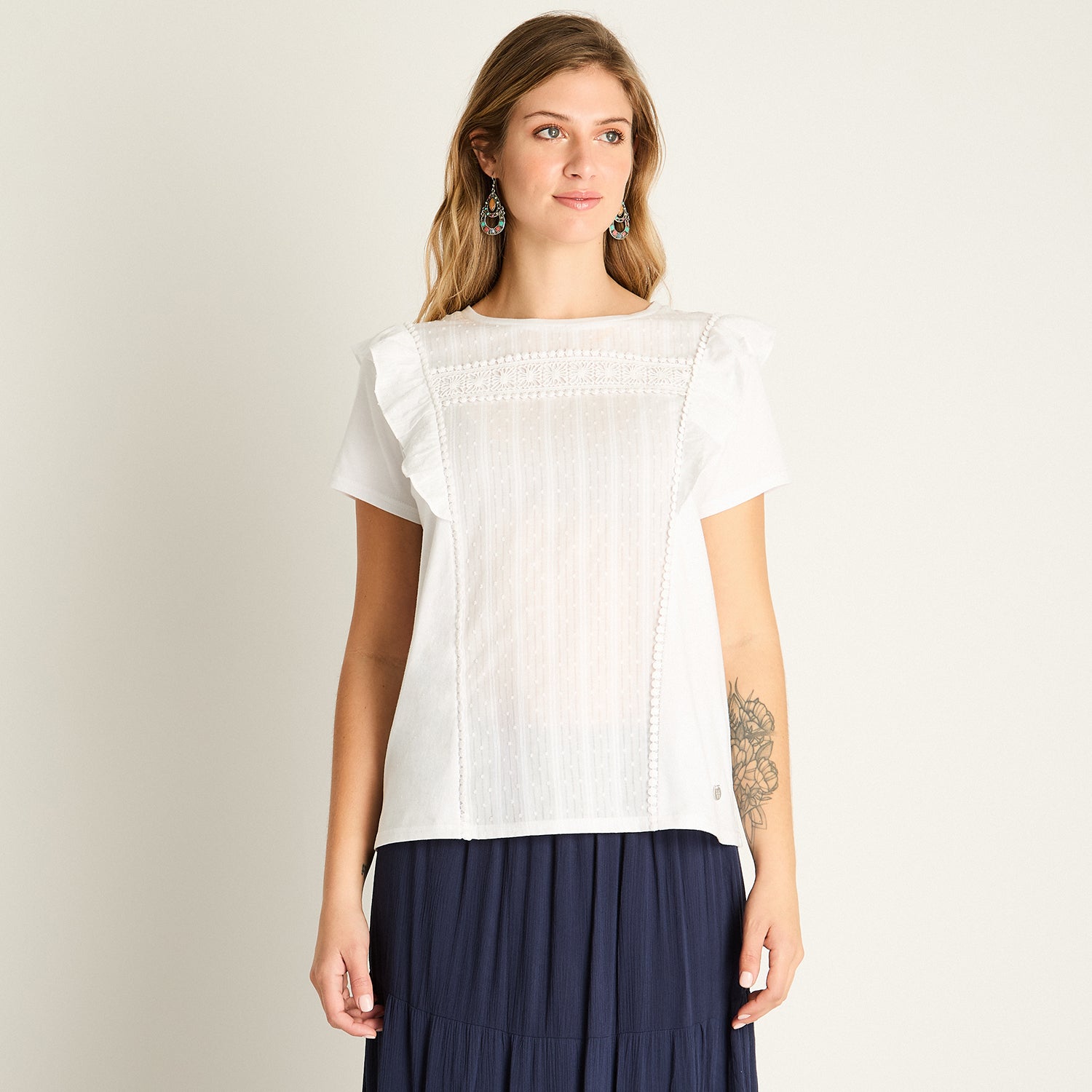 Polera Crudo con Volantes